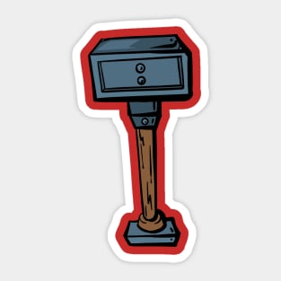 Cartoon Viking Hammer Sticker